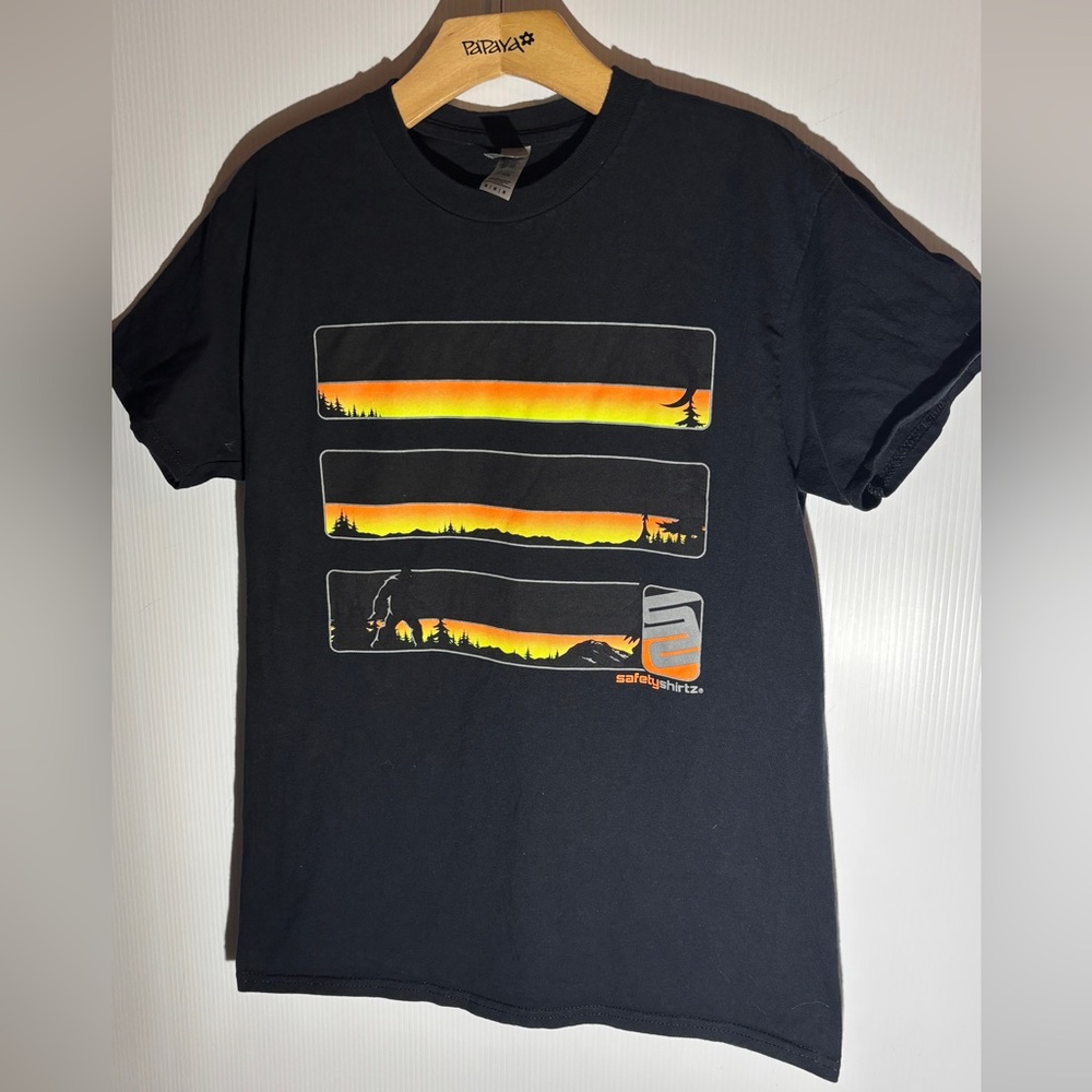 Bigfoot sunset Black T-Shirt